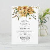 Invitation Mariage Floral Boho Rustique moderne (Debout devant)