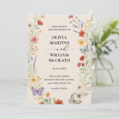 Invitation Mariage Floral Boho Terracotta (Debout devant)