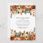 Invitation Mariage Floral Boho Terracotta Code QR Aquarelle (Devant)