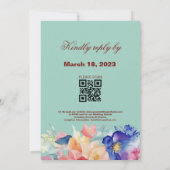 Invitation Mariage Floral Bold Vert Menthe (Dos)