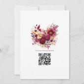 Invitation Mariage floral bordeaux et or (Dos)