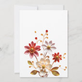 Invitation Mariage Floral Bordeaux et Or (Dos)