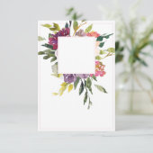 Invitation Mariage floral bordeaux et violet budget vierge (Debout devant)