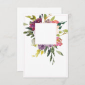 Invitation Mariage floral bordeaux et violet budget vierge (Devant / Derrière)