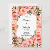 Invitation Mariage floral botanique coloré (Devant)