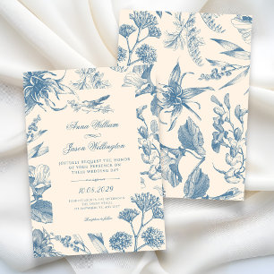 Invitation Mariage floral botanique de chinoiserie vintage