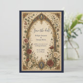 Invitation Mariage Floral Botanique Gothique Médiéval (Debout devant)