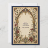 Invitation Mariage Floral Botanique Gothique Médiéval (Dos)