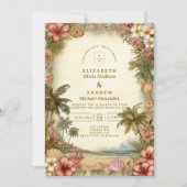 Invitation Mariage Floral Botanique Insulaire (Devant)