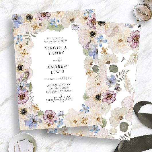 Invitation Mariage Floral Botanique Moderne