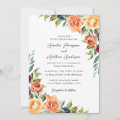 Invitation Mariage floral botanique multicolore (Devant)