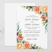 Invitation Mariage floral botanique multicolore (Devant / Derrière)