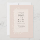 Invitation Mariage Floral Botanique Rose Clair (Devant)