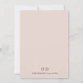 Invitation Mariage Floral Botanique Rose Clair (Dos)
