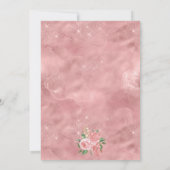 Invitation Mariage Floral Botanique Rose Gold Aquarelle Rose (Dos)