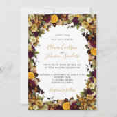 Invitation Mariage floral botanique rustique d'automne (Devant)