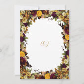 Invitation Mariage floral botanique rustique d'automne (Dos)