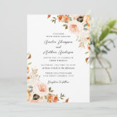 Invitation Mariage Floral Botanique Rustique Teinté de Pêche (Debout devant)
