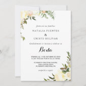 Invitation Mariage floral botanique simple et élégant (Devant)