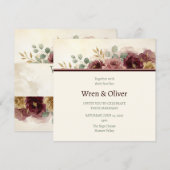 Invitation Mariage Floral Bourdon Blush (Devant / Derrière)