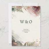 Invitation Mariage Floral Bourgogne (Dos)