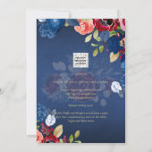 Invitation Mariage Floral Bourgogne Rustique (Dos)