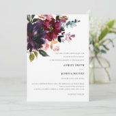 Invitation Mariage floral Bourgogne Splendor (Debout devant)