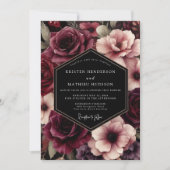 Invitation Mariage Floral Bourguignon (Devant)