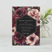 Invitation Mariage Floral Bourguignon (Debout devant)