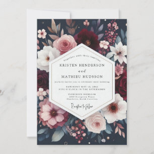 Invitation Mariage Floral Bourguignon