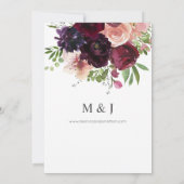 Invitation Mariage Floral Bourguignon & Blush V2 (Dos)