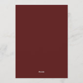 Invitation Mariage Floral Bourguignon Hivernal (Dos)