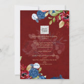Invitation Mariage Floral Bourguignon Rustique (Dos)