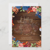 Invitation Mariage Floral Bourguignon Rustique (Devant)