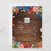 Invitation Mariage Floral Bourguignon Rustique (Dos)