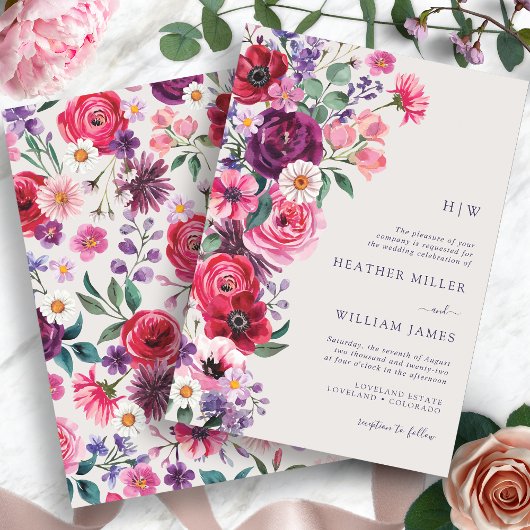 Invitation Mariage floral brillant