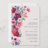 Invitation Mariage floral brillant (Devant)