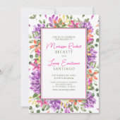 Invitation Mariage floral brillant (Devant)