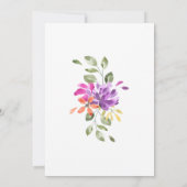 Invitation Mariage floral brillant (Dos)