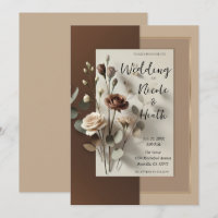 Mariage Floral Brun Neutre Café Au Lait Moka