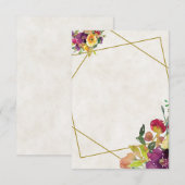 Invitation Mariage floral burgundy et jaune vierge  (Devant / Derrière)