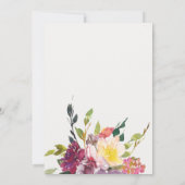 INVITATION MARIAGE FLORAL BURGUNDY JAUNE NOIR (Dos)