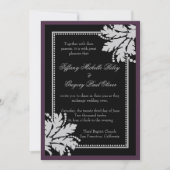 Invitation Mariage Floral Burst Inviter Metallic [Eggplant] (Devant)