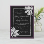 Invitation Mariage Floral Burst Inviter Metallic [Eggplant] (Debout devant)