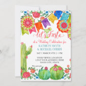 Invitation Mariage Floral Cactus coloré Fiesta Margarita (Devant)