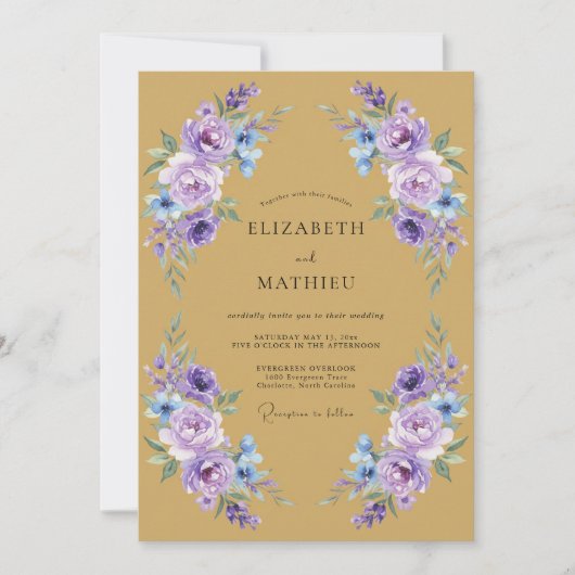 Invitation Mariage Floral Caprice de Lavande (Devant)
