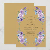 Invitation Mariage Floral Caprice de Lavande (Devant / Derrière)