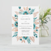Invitation Mariage Floral Caprice de Teal (Debout devant)