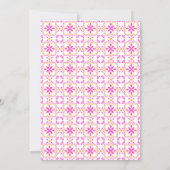 Invitation Mariage floral carrelage rose (Dos)