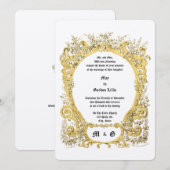 Invitation Mariage Floral Cartouche de l'époque victorienne (Devant / Derrière)